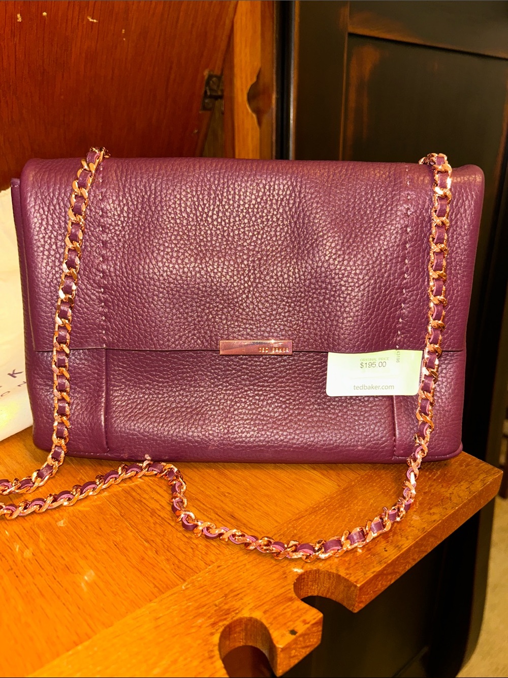 Ted Baker London Plum Crossbody with Gold Chain